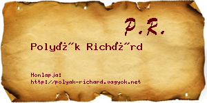 Polyák Richárd névjegykártya